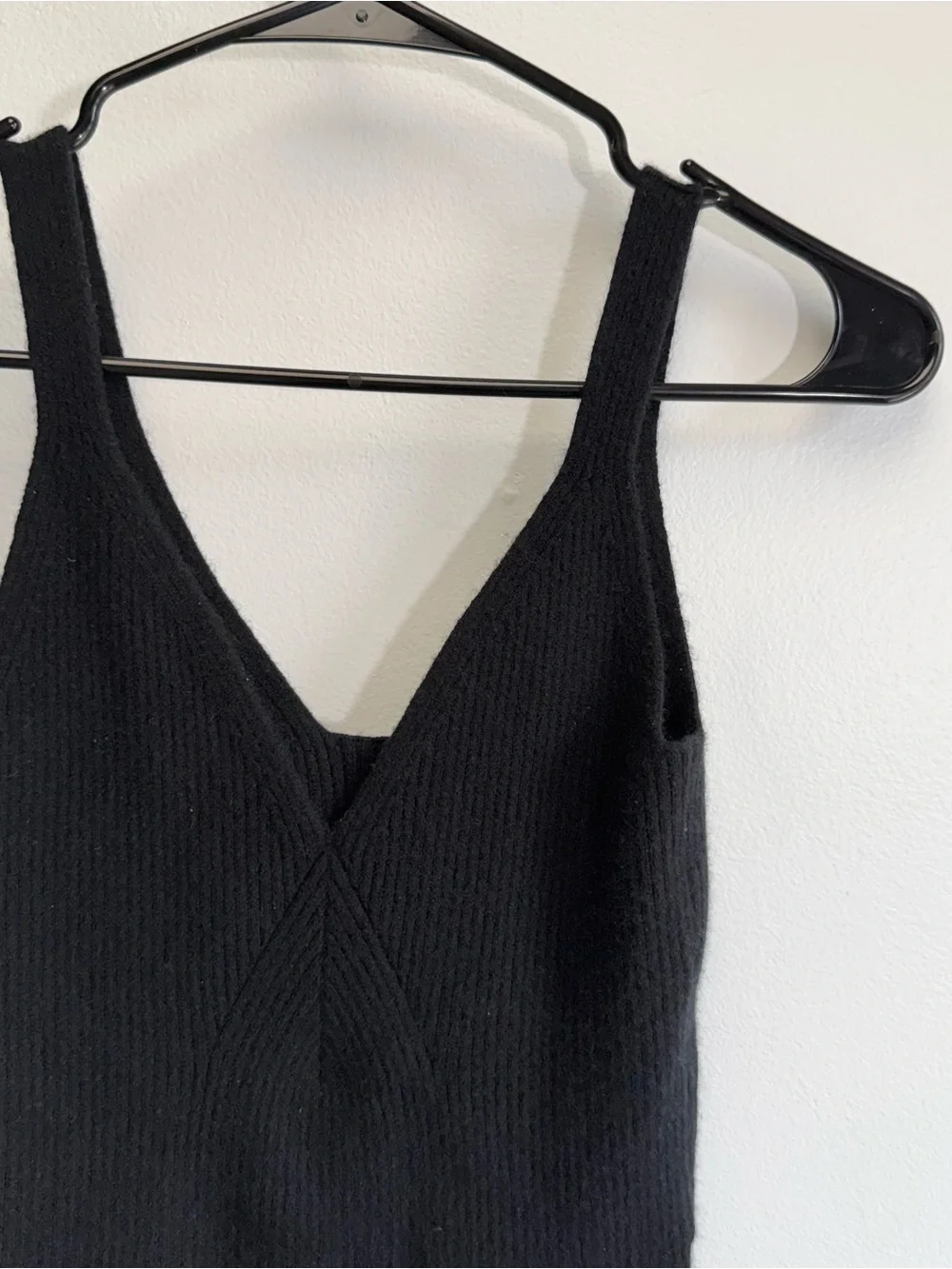 J. Crew Black Cashmere Blend Ribbed Knit Sweater Tank Top Cami Small BL110